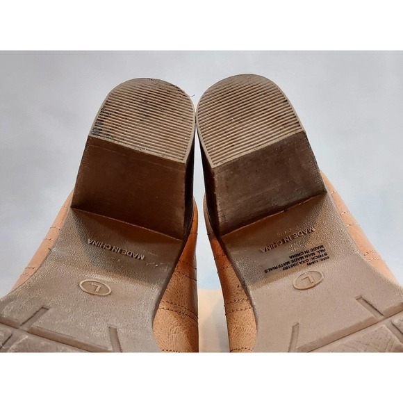 ETC by Rue 21 Peep Toe Tan Faux Leather Block Heel Womens Size 8/9 - Picture 11 of 11